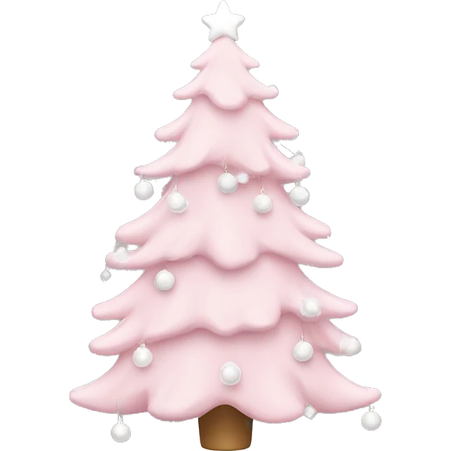light pink christmas tree with white decorations  emoji
