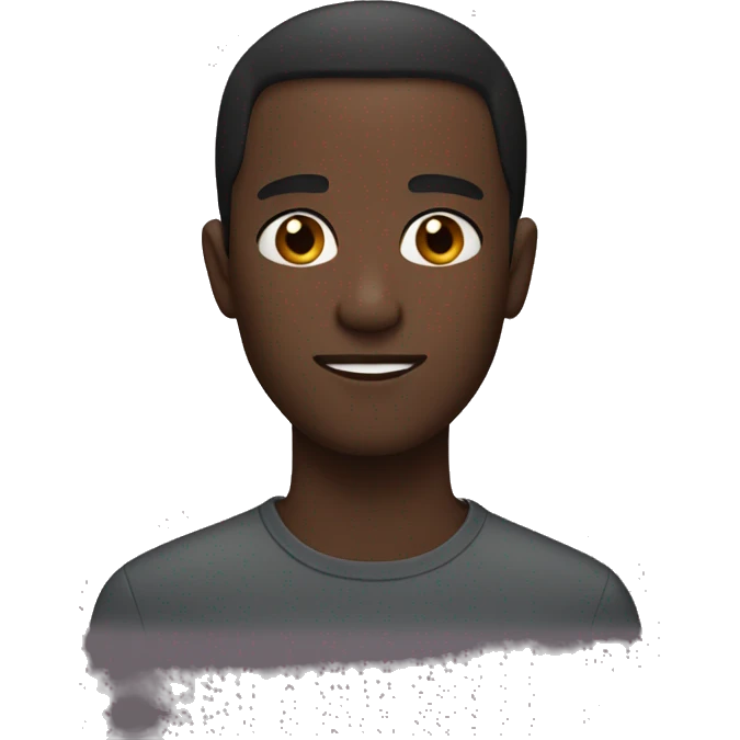 Dark-skinned man, short hair, young man without beard  emoji