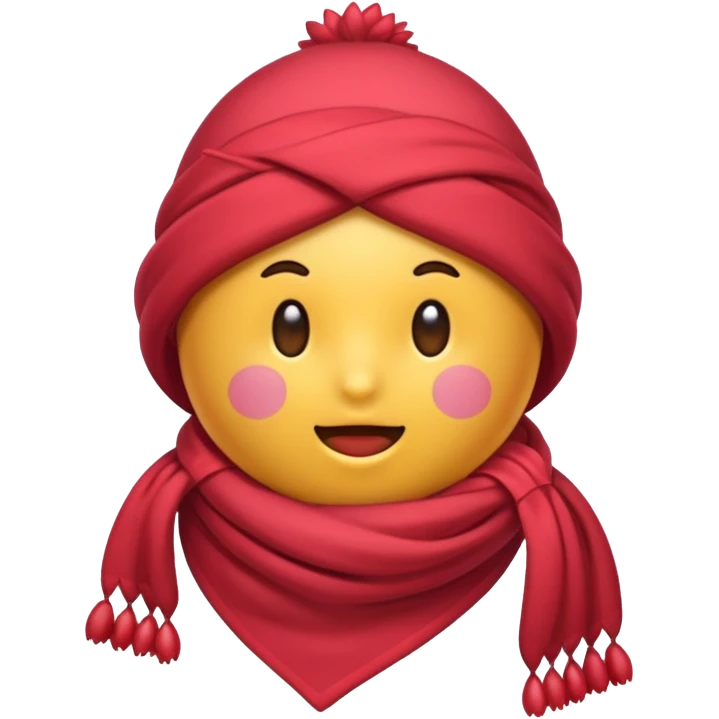 una fresa simpatica con bufanda y abrigada contra el frio emoji