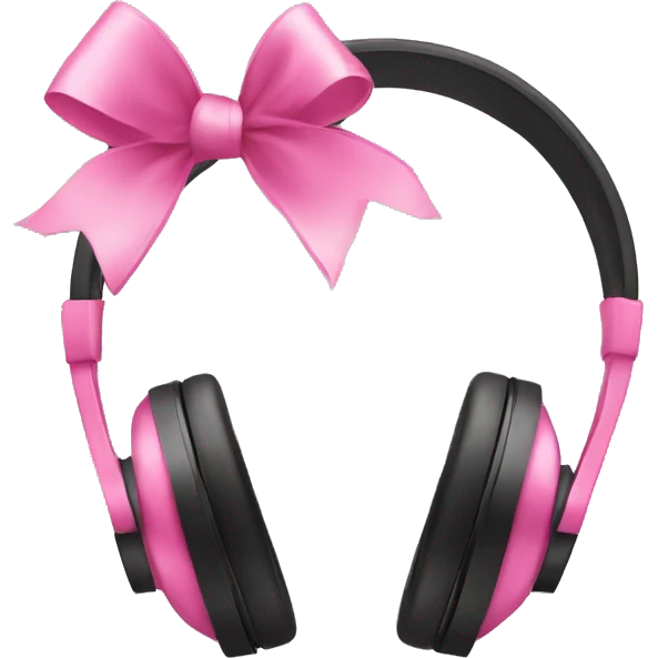 Headphones with pink bows  emoji