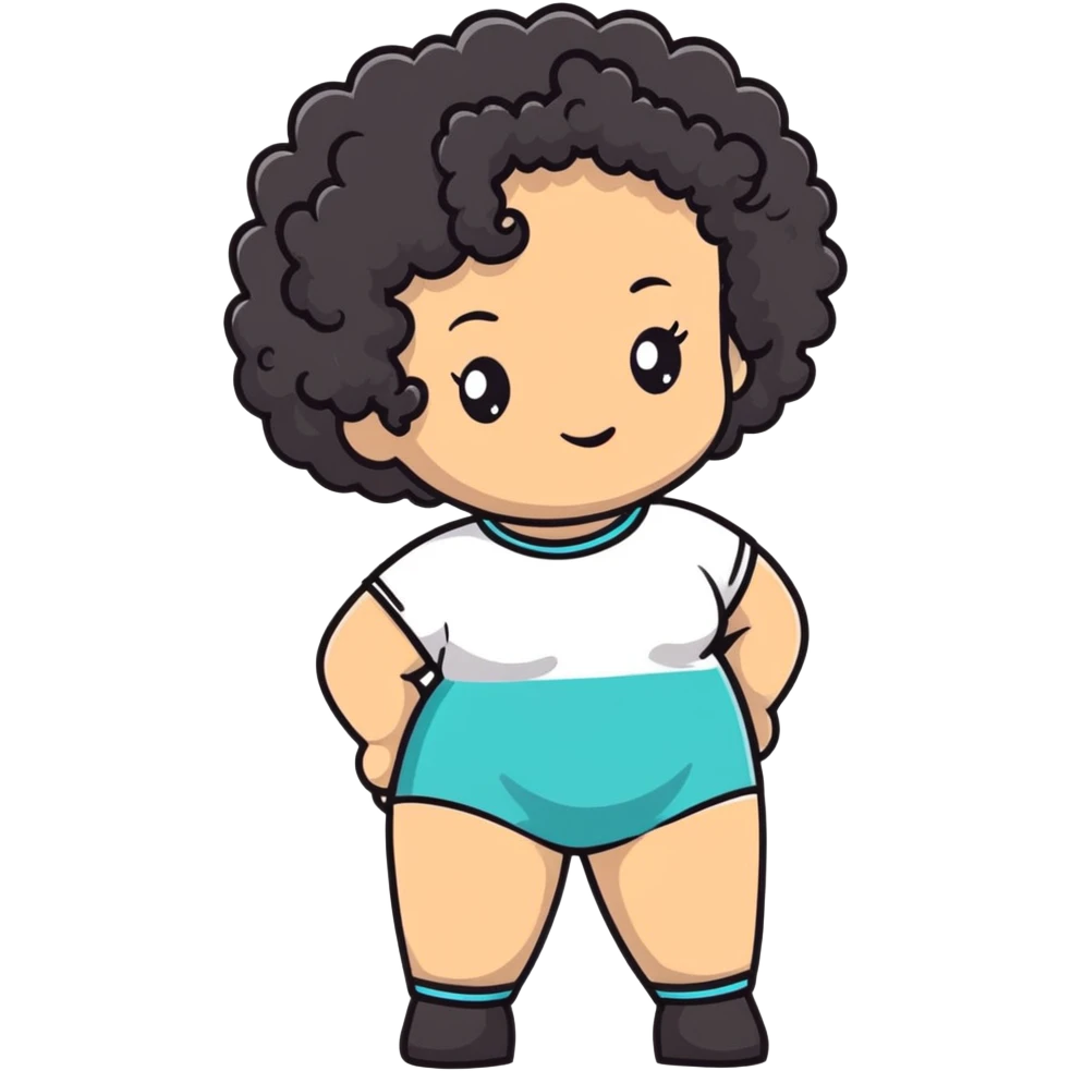 curly-haired girl with big butt emoji