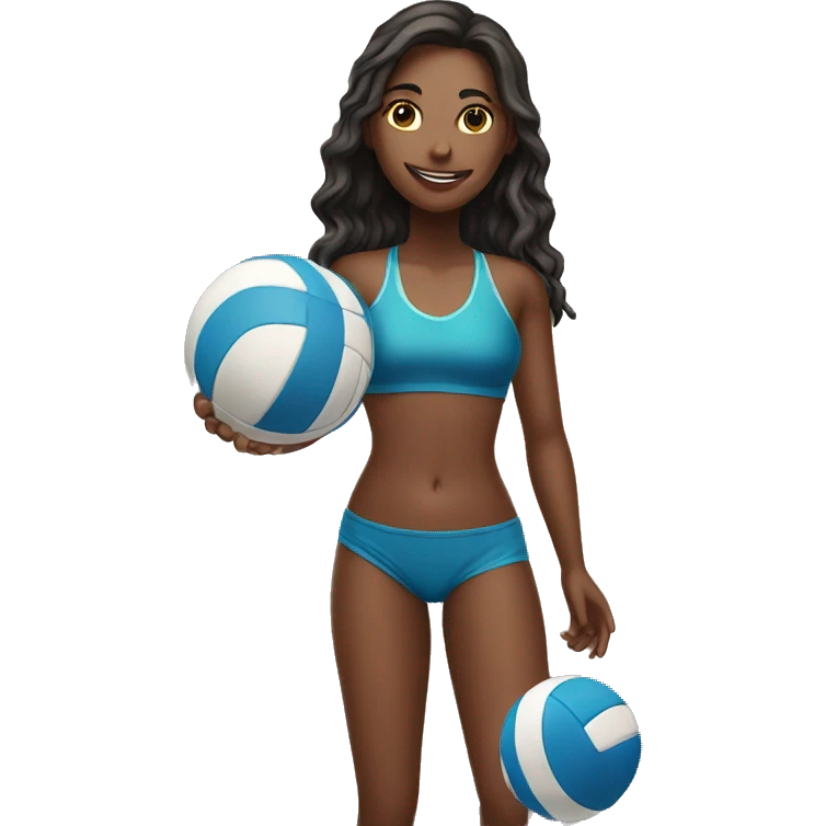 Girl in Bikini playing volleyball  emoji