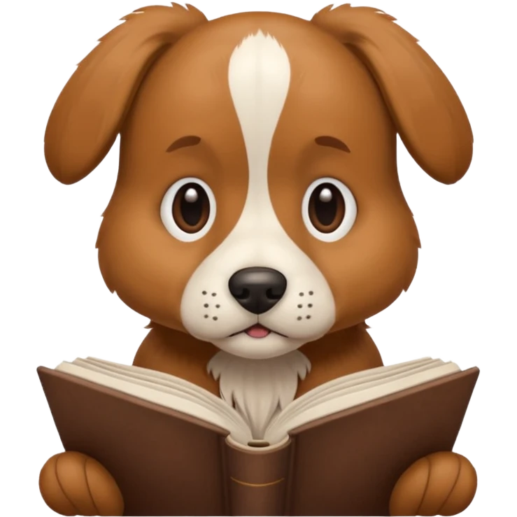 dog reading a book emoji