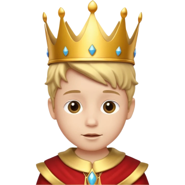 Royal Kid with fancy crown head 3d with emoji