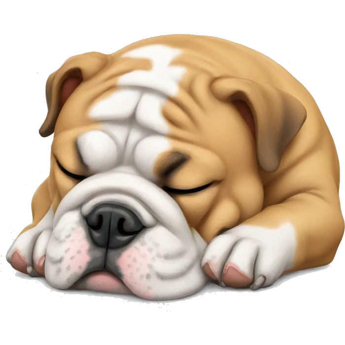english bulldog sleeping emoji