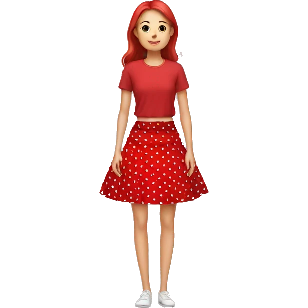 RED SKIRT WITH DOTS emoji
