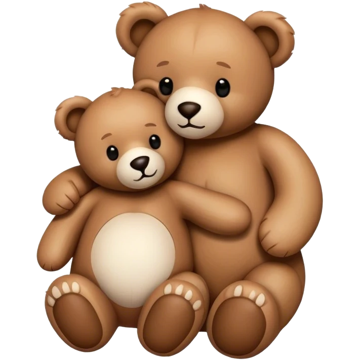 Two teddy bears cuddling emoji