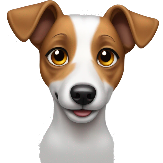Un perro jack russell con las orejas hacia arriba  emoji