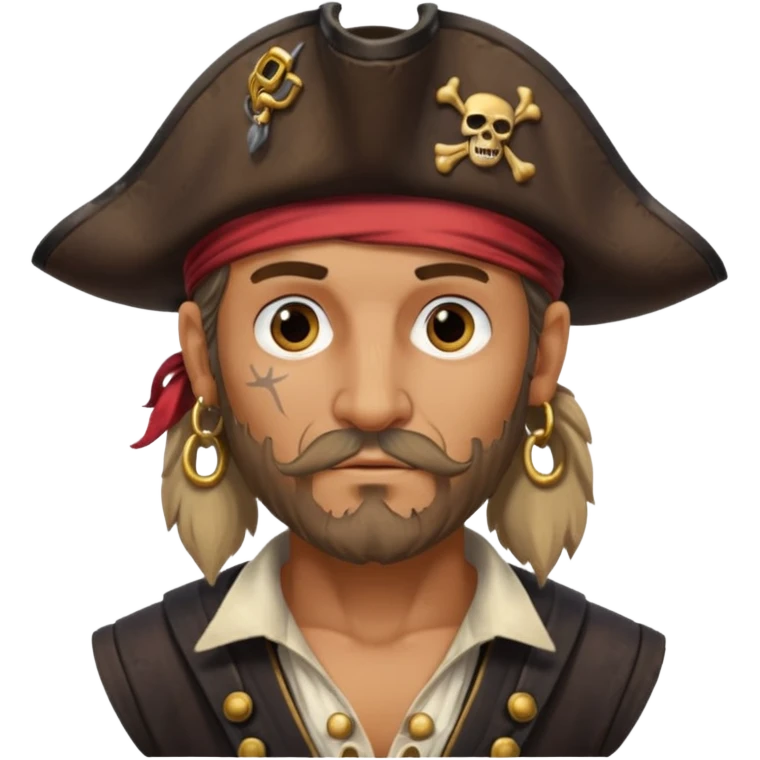 Belted pirate man with earring
 emoji