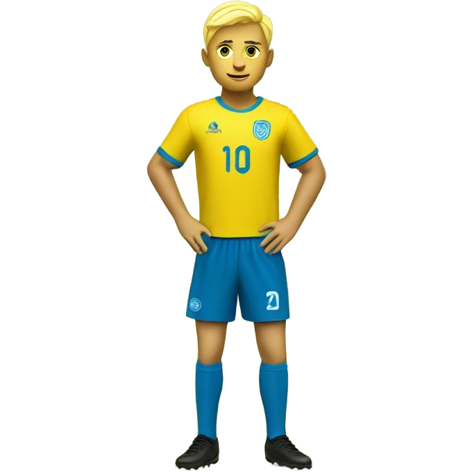 Blond avec un maillot de foot jaune emoji