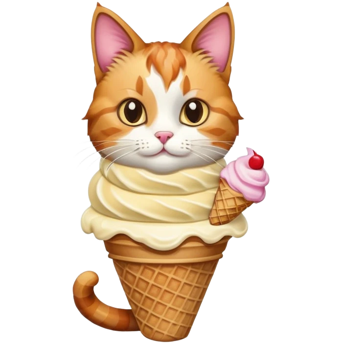 cat holding ice cream  emoji