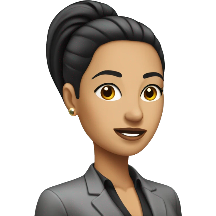 hr manager executive latina woman with slick back ponytail black hair  emoji
