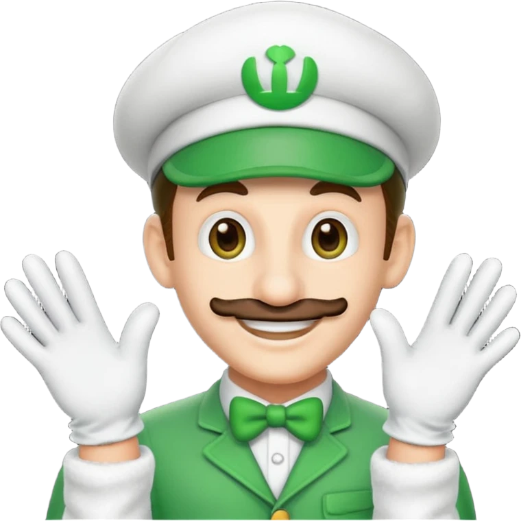 Luigi white gloves emoji