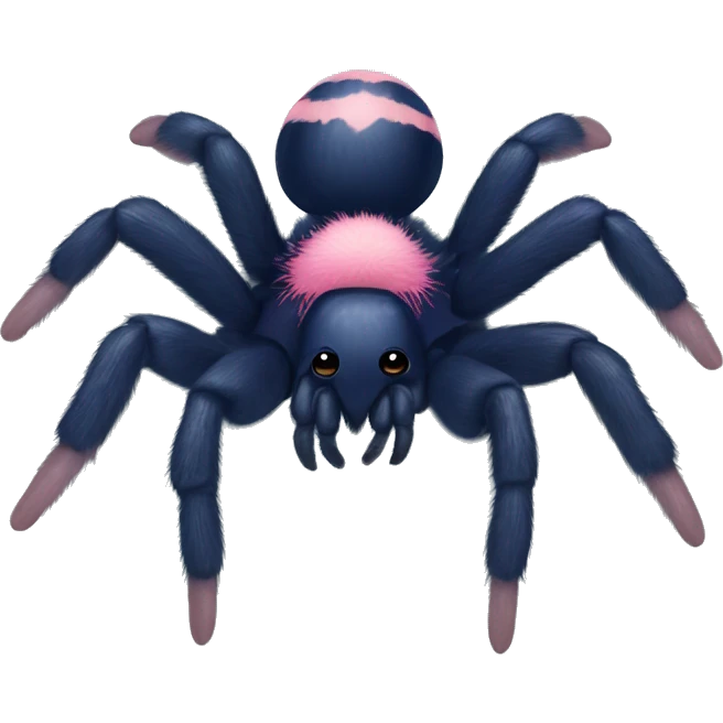 navy blue and rose pink colored tarantula   emoji