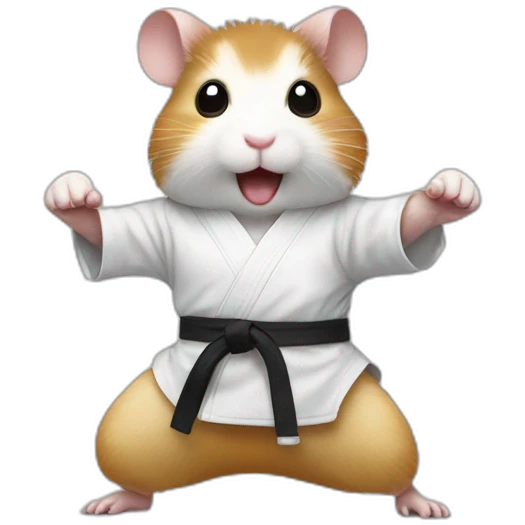 hamster playing karate emoji