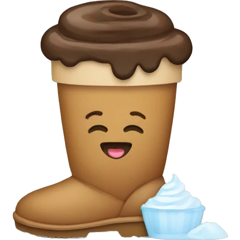 Uggs with iced coffee emoji