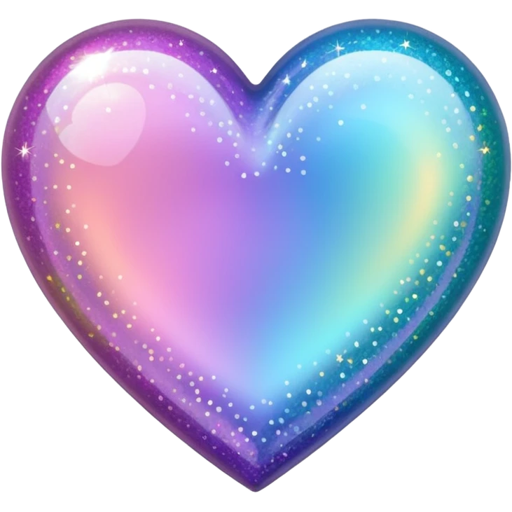 glitter heart with iridescent sparkles emoji