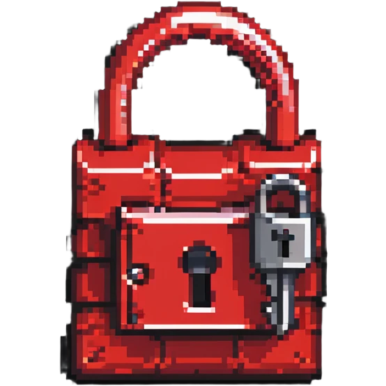 Red document with cherry-shaped lock, secure red digital file with cherry padlock emoji