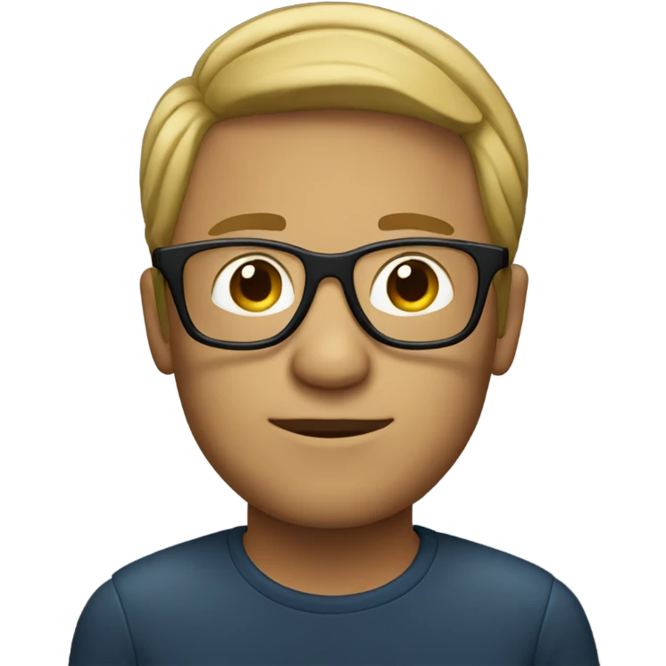 Dark blond man with Glases  emoji