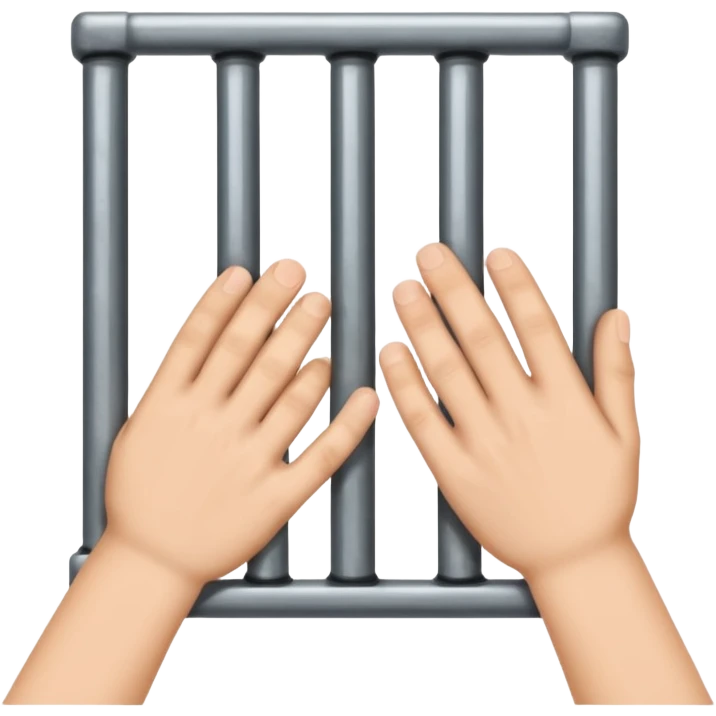 hands holding jail bars classic emoji style emoji