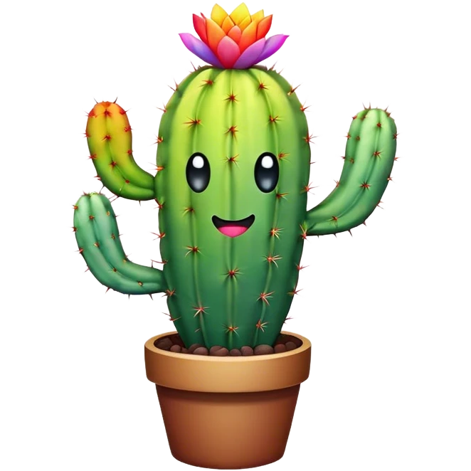 Rainbow cactus emoji