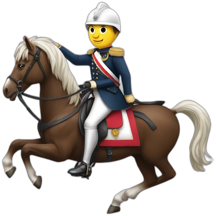 Macron sur un cheval emoji