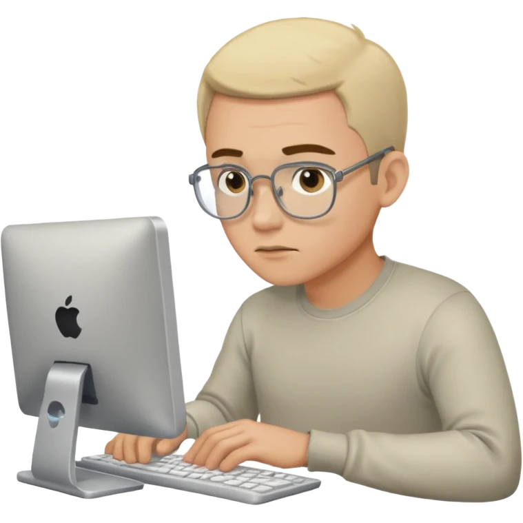 ligth man working on his computer emoji