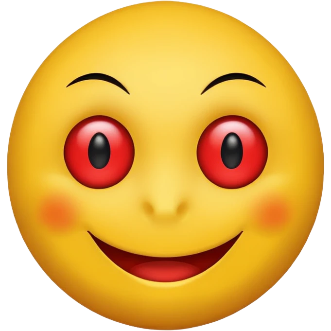 Un smiley avec les yeux rouge  emoji