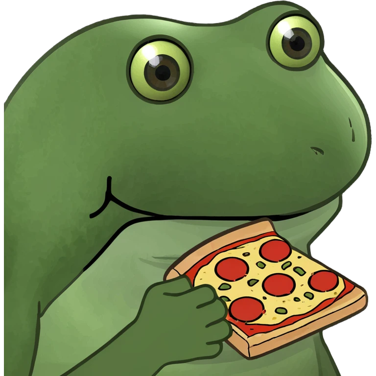 A piece of pizza shaped like the eye of providence emoji