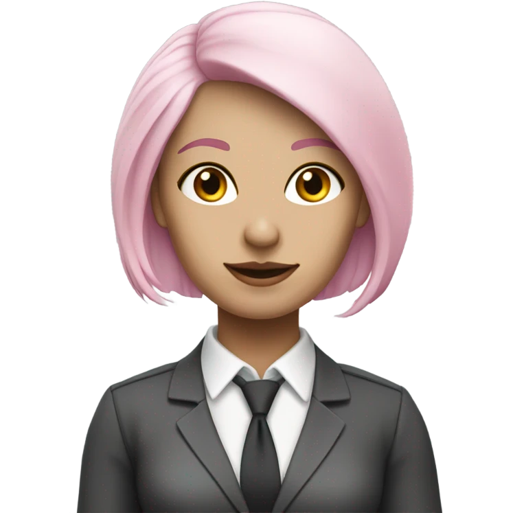 office worker women white with pink loose hair gorgeous emoji
