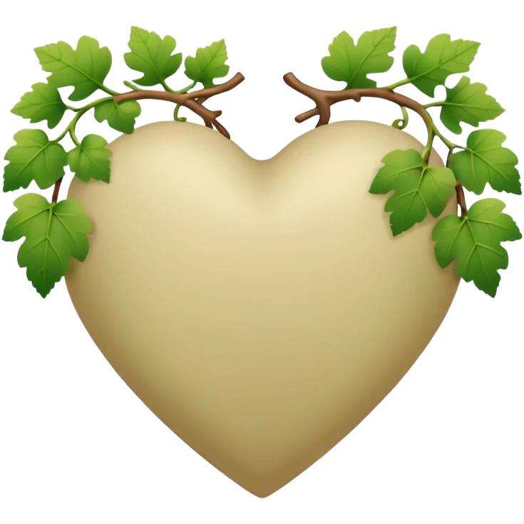 Pale beige heart with the grapevine  emoji