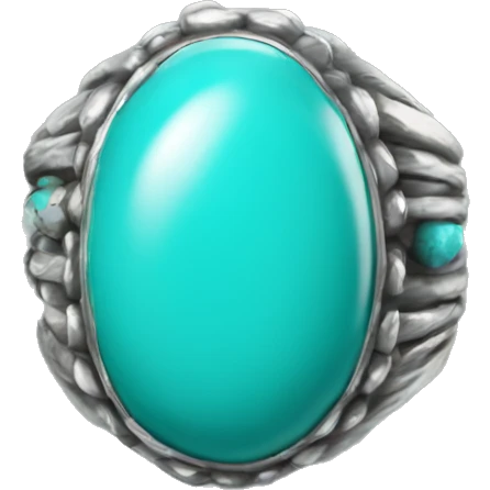 Realistic isolated turquoise ring emoji