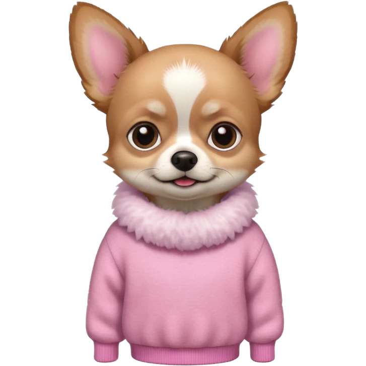 chihuahua with a pink sweater emoji