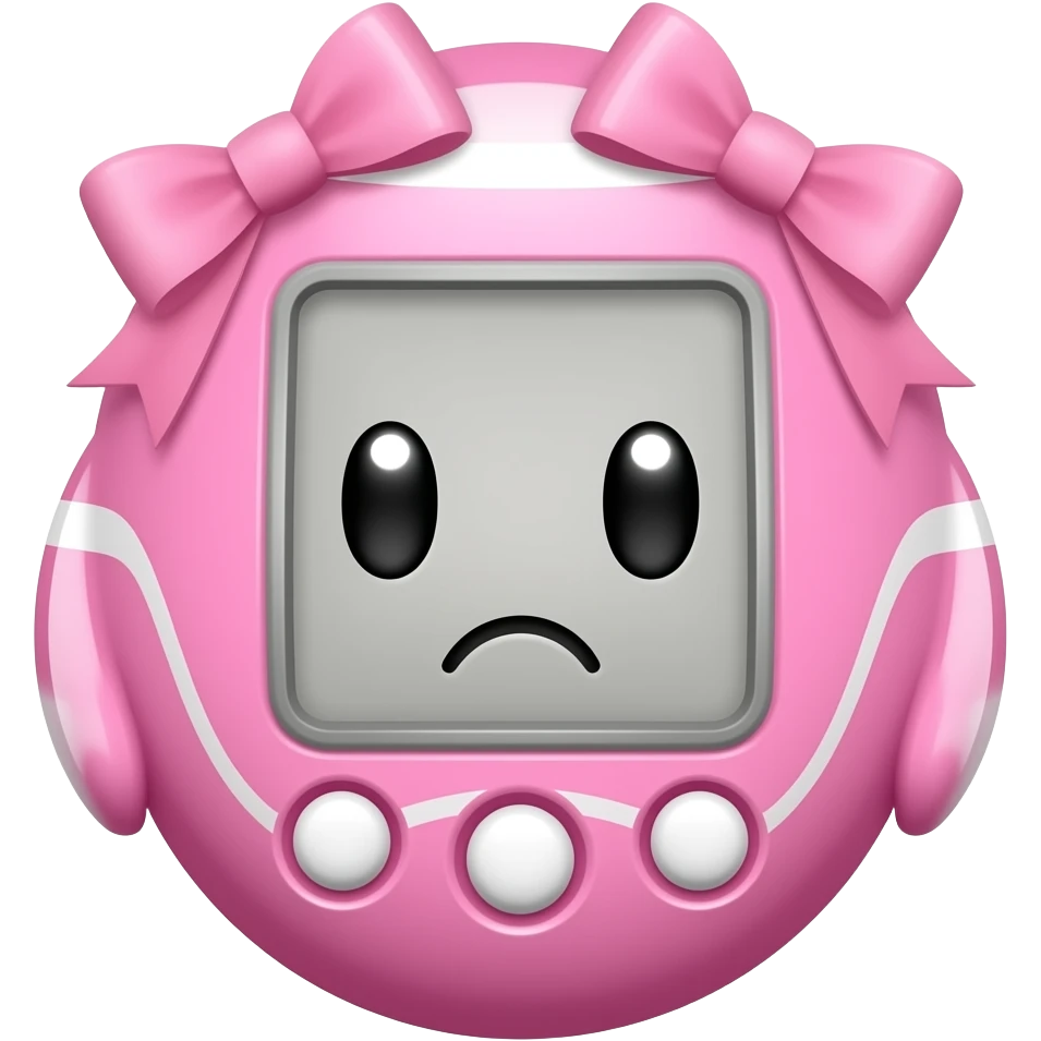 pink tamgotchi that slay eliza slide with bows emoji