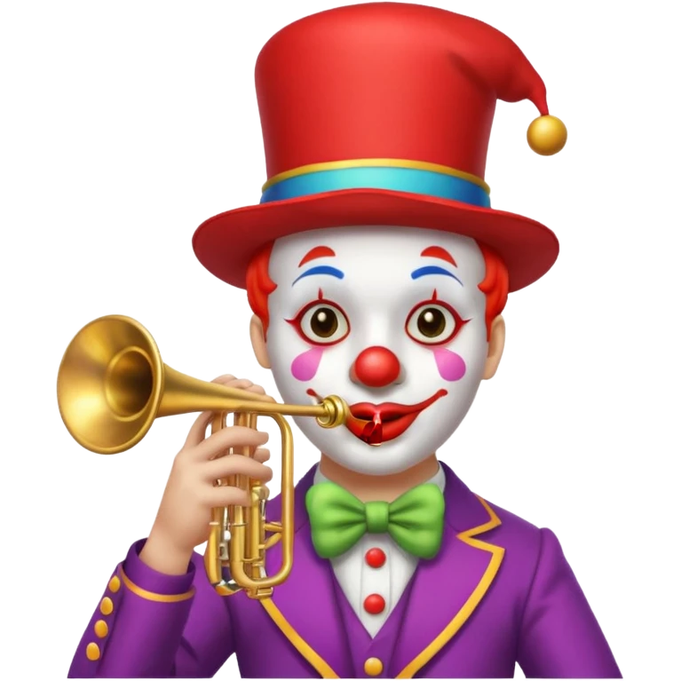  Clown with trumpet emoji