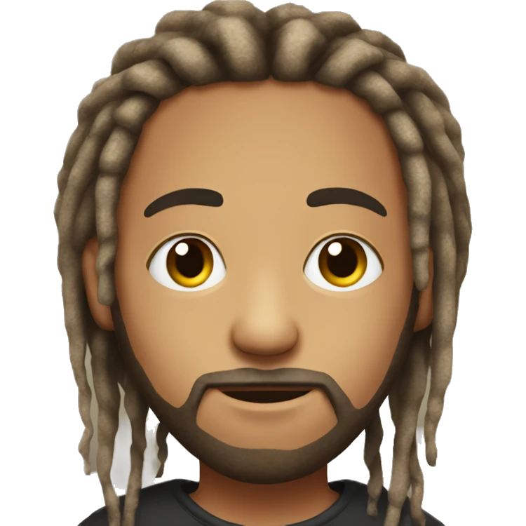 portrait of a bearded boy with dreads emoji