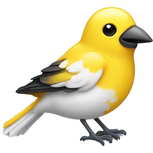 canary bird with toothpaste emoji