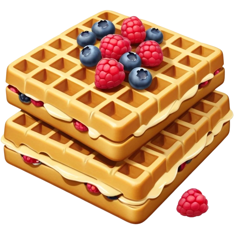 square waffles with berries  emoji