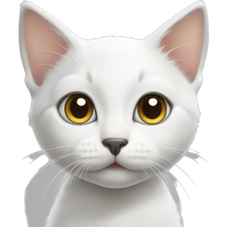 white kitten with gray ears and nose  emoji