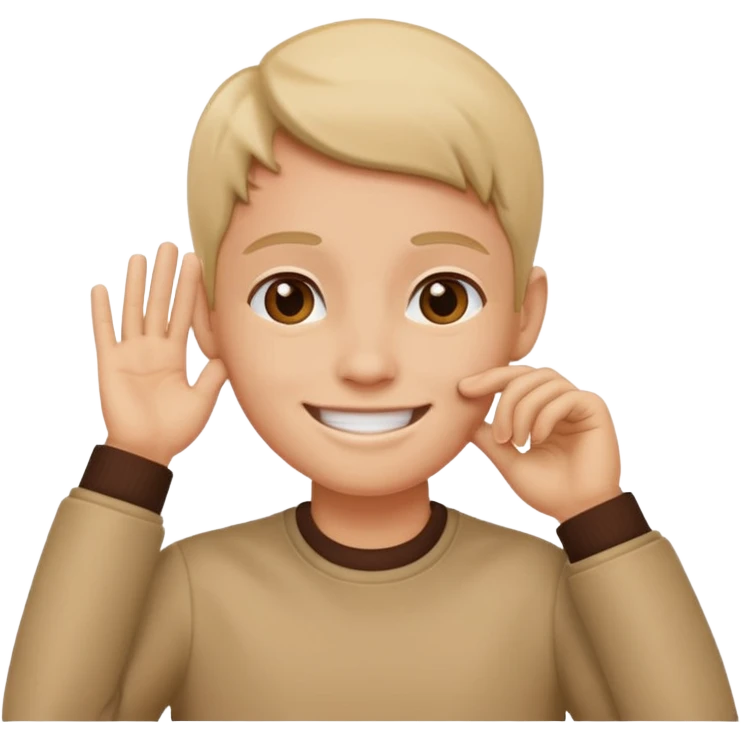 orecchio con mano dietro emoji