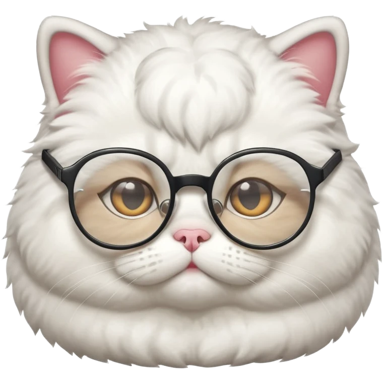 A fat and cute cat with glasses on emoji
