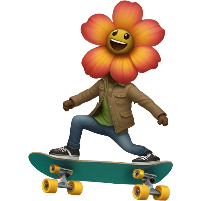 Flower riding skateboard  emoji