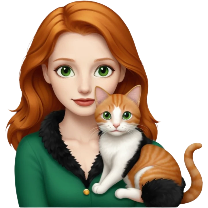 Jessica Chastain, with cute cat emoji