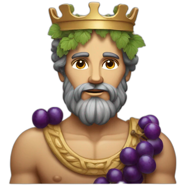Dionysus greek god with crown of grapes emoji