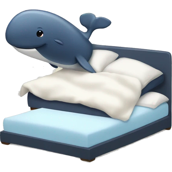 A whale getting out of bed emoji
