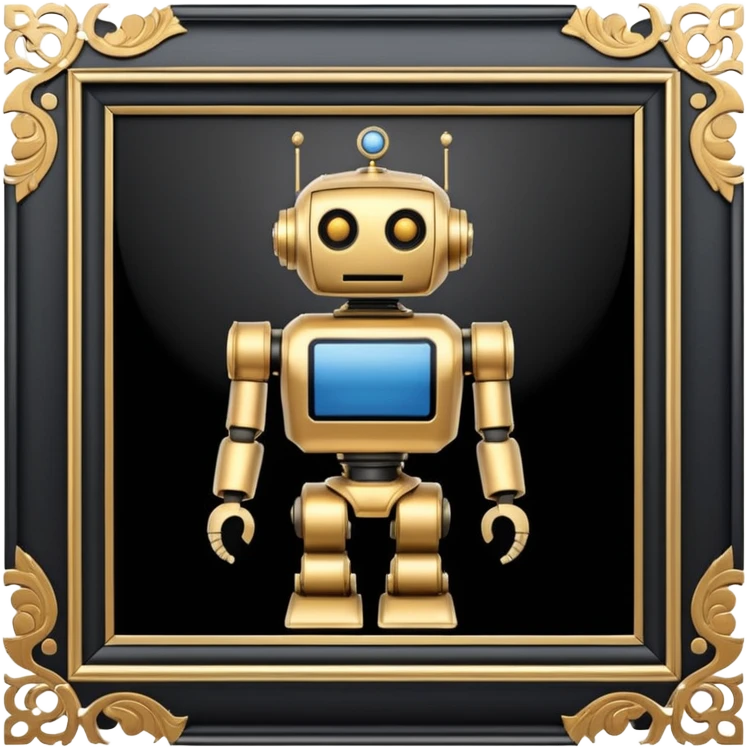 Greek Robot with a white frame  emoji