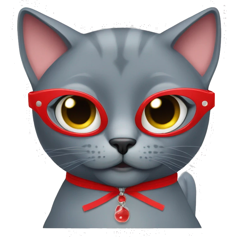 Russian blue cat wearing a red bikini drinking a martini emoji