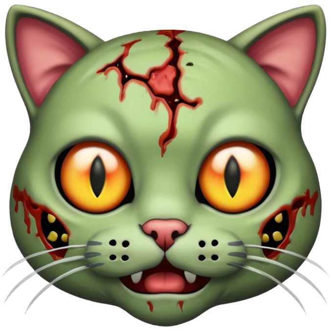 Zombie cat face emoji