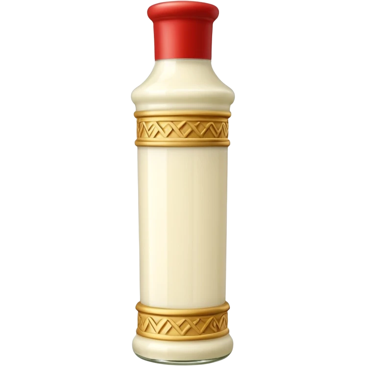 Creamy salad dressing in a bottle shaped like a roman column emoji