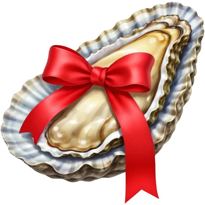 Oyster with ribbon emoji